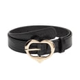 thumbnail image 4 of Cinturón de mujer con hebilla de corazón, cinturón de una sola punta, cinturón de moda, cinturón para Negro, 4 of 9