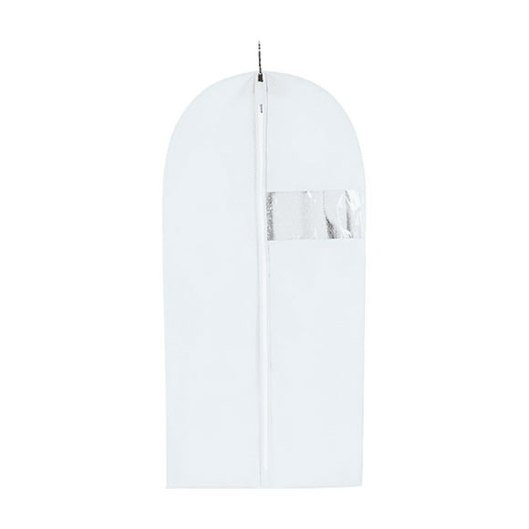 Coat Covers 42"x24" Zippered for Guest Closets White Non-Woven Poly Fabric Washable Packing 6's / Box