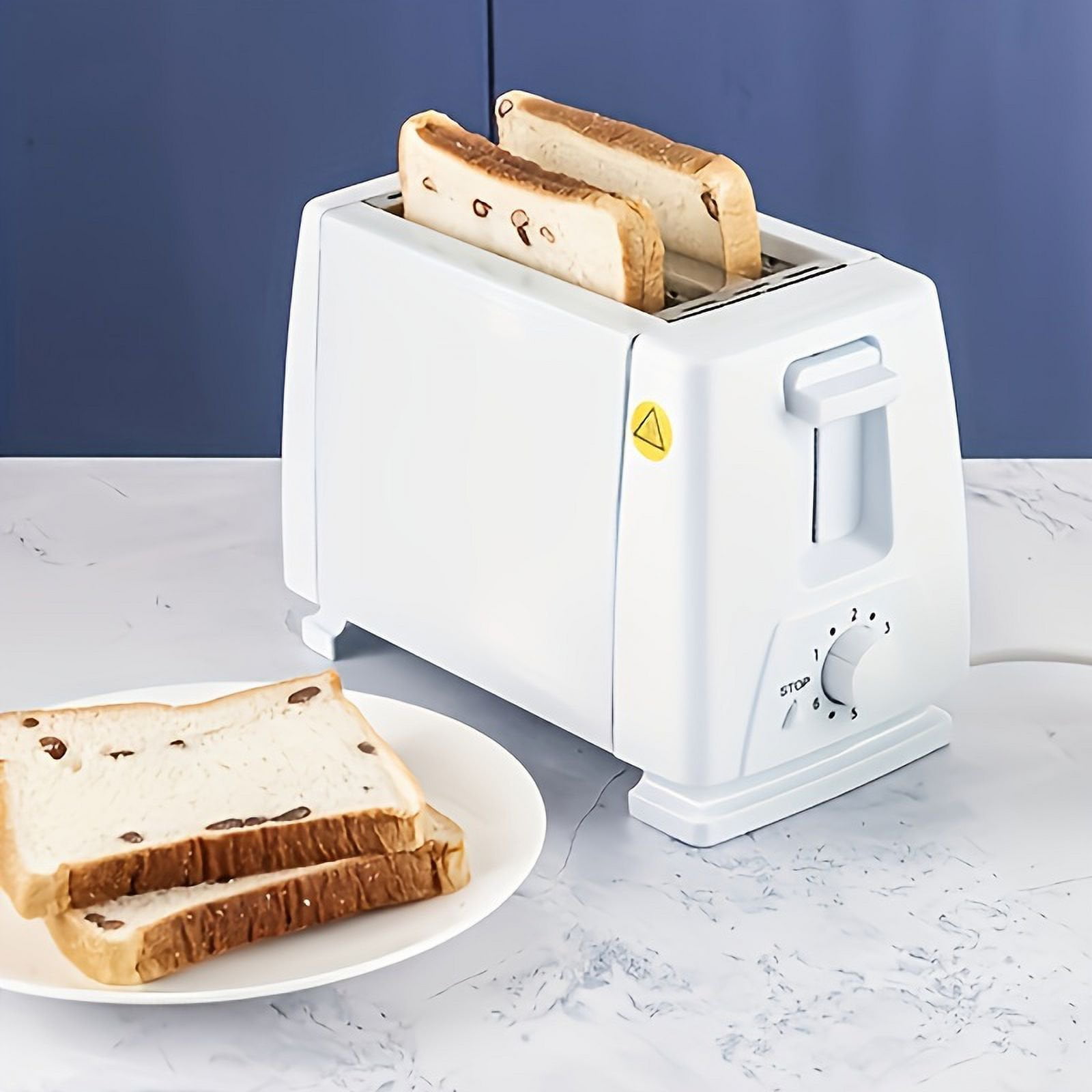 OHHSUN Toaster 2 Slice with Auto Shut Off & Reheat Function - 6 Browning Settings, Countertop Kitchen Essentials for Bagel Muffins Toast Pastry Waffles Grain Sweet Bread, 750W - White