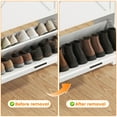 thumbnail image 5 of Casendy Shoe Storage Cabinet with 2 Flip Doors for 16 Shoes, Living Room Cabinet with Adjustable Storage Shelves, Wooden Shoe Rack for Entryway, White, 5 of 8