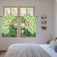 thumbnail image 3 of Green Gnomes St. Patrick's Day Kitchen Curtain for Berdoom Living Room Cafe 54 Inch Length, Lucky Clovers Rainbow Tiers Curtains Light Filtering Drapes Rod Pocket Window Treatment 2 Panels 52"Wx54"L, 3 of 8