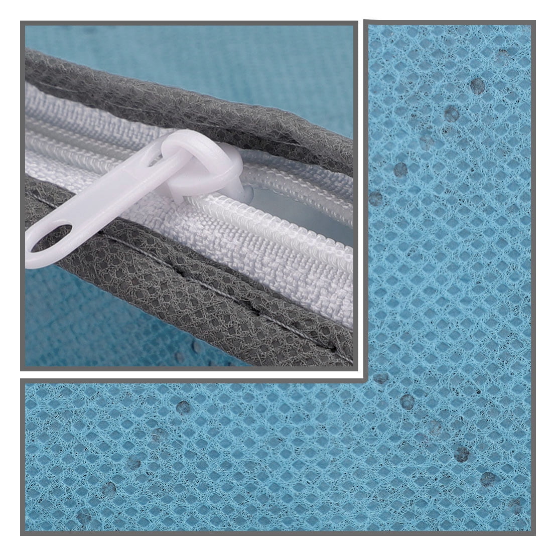 Unique Bargains Household Quilt Clothes Blanket Pillow Dustproof Storage Bag Container Blue