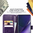 thumbnail image 5 of for Samsung Galaxy S24 Ultra Wallet Case, [Flower Embossed] Premium PU Leather Flip Protective Case Cover with Card Holder and Stand with Wrist Strap for Samsung Galaxy S24 Ultra, Purple, 5 of 12