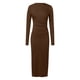thumbnail image 4 of 2025 Vestido largo ajustado de color liso para mujer: poliéster, cintura imperio, temperamento elegante, lavable a máquina, tallas S-L, contorno de pecho 76-100 cm, 4 of 6