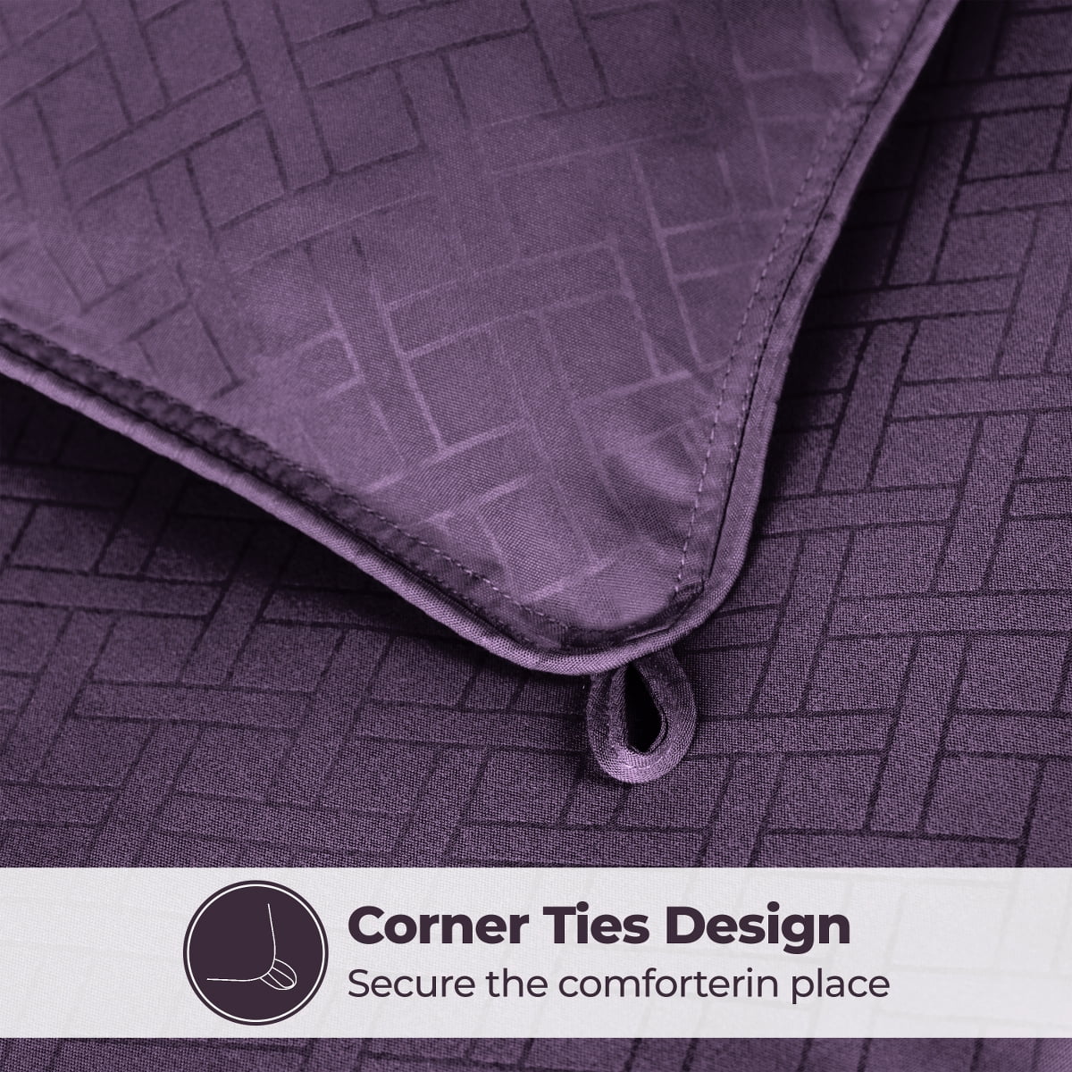 Superior Basketweave Plush Down Alternative Comforter, Full/Queen, Plum
