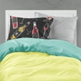 thumbnail image 2 of Red and White Wine on Black Fabric Standard Pillowcase, 2 of 2