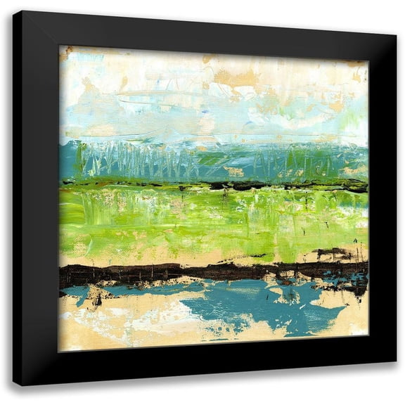 King 12x12 Black Modern Framed Museum Art Print Titled - Greenscape II