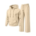 thumbnail image 6 of Gamivast Mens 2 Piece Tracksuits Long Sleeve Pullover Hoodie and Sweatpants Sweatsuit Set Casual Activewear Jogger Outfit for Fall Beige S, 6 of 7