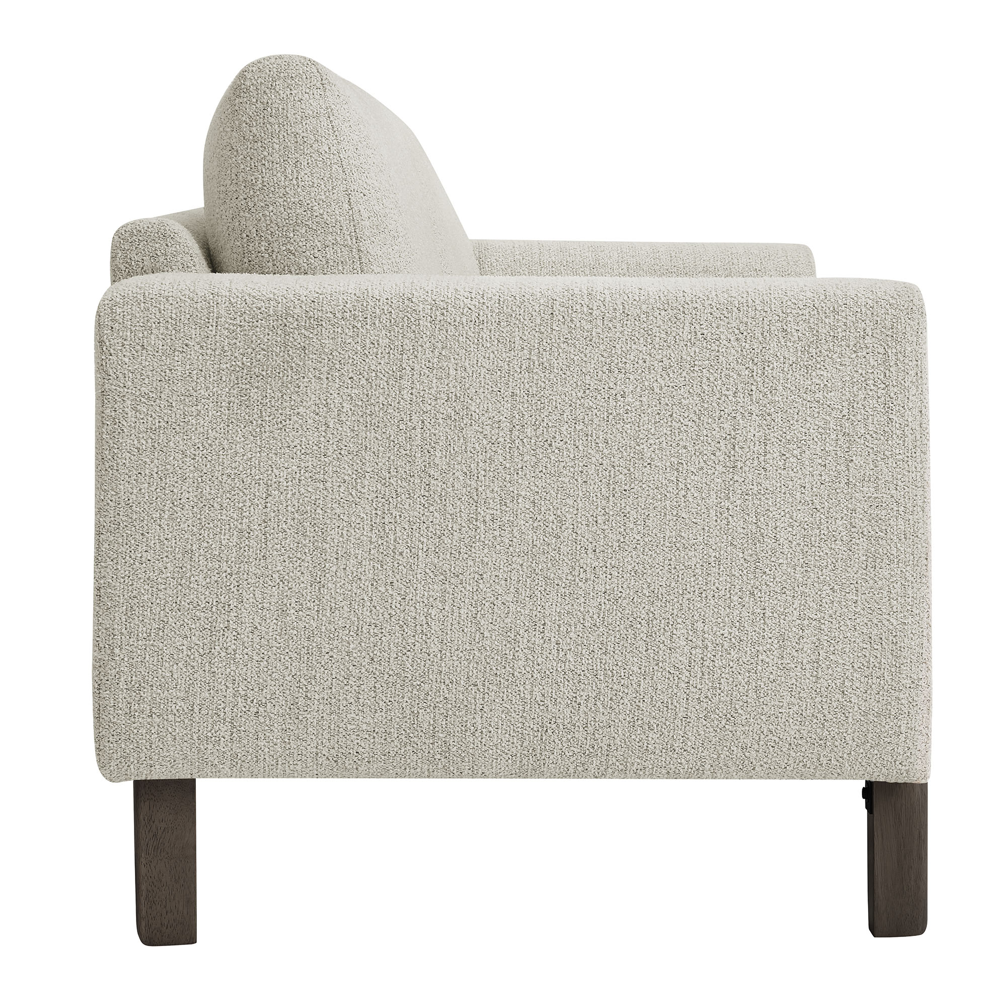 Hawken Boucle Fabric Loveseat in Parchment Espresso