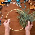thumbnail image 3 of Worown Paquete de 6 aros florales de bambú de 4 pulgadas, anillos de corona de madera para hacer decoración de coronas de boda y manualidades para colgar en la pared, 3 of 5