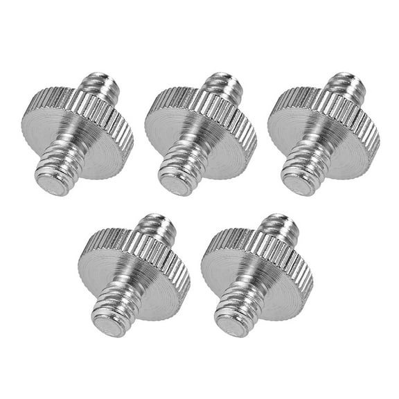 5pcs Standard 1/4"-20 Male to 1/4"-20 Male Threaded Screw Adapter Tripod Mounting Thread Screw Converter for Camera Tripod Monopod Ballhead Light