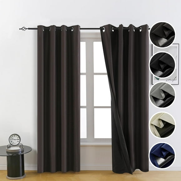 Cortinas opacas FEBSIXTH, 100% opacas, 213 x 137 cm, color chocolate