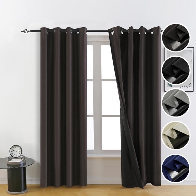 Cortinas opacas FEBSIXTH, 100% opacas, 213 x 137 cm, color chocolate