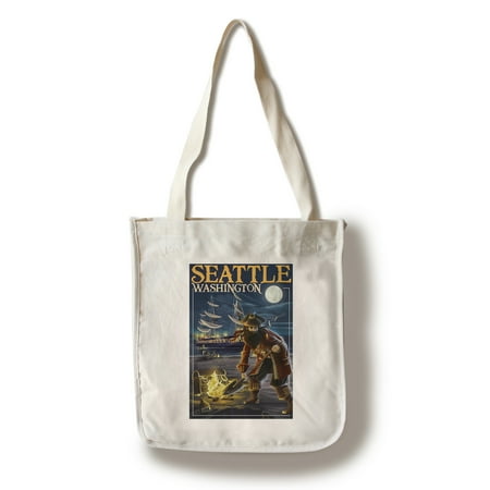 Tote Kid Pirate - Seattle, Washington - Pirate and Treasure - Lantern Press Poster (100% Cotton Tote Bag - Reusable)