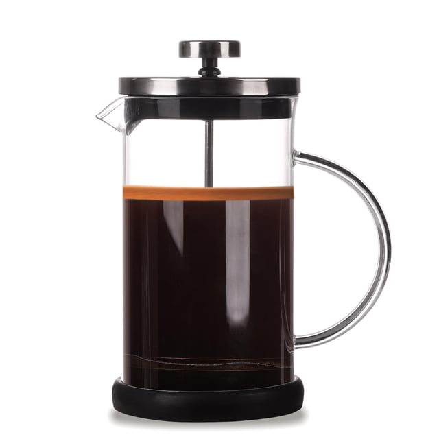 Cafetera de prensa francesa de 5 tazas y 600 ml, jarra francesa para café de filtro, espresso y té con triple filtro, apta para lavavajillas (negra)