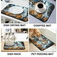 thumbnail image 4 of Halloween Dish Drying Mat Halloween Horror Pumpkin Ghost Bat Kitchen Drying Mat Absorbent Heat Resistant 18x24 Inch Dishes Plate Glass Dry Draining Pad for Kitchen Fast Dry, 4 of 7