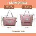 thumbnail image 4 of Lightweight Modern Mint Travel Bag, Waterproof Large Capacity Folding Bag with Dry and Wet Pocket Duffel, Large Travel Tote Bag, Shoulder Weekender Overnight Bag for Women (Light Pink), 4 of 7