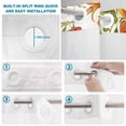 thumbnail image 3 of No Hook Shower Curtain with Built-in Rings - Watercolor Hummingbird Flowers Washable Waterproof Fabric Bathroom Curtains for Hotel,Rentals, 72 X 72 Inch Long , Retro Floral Leaf, 3 of 9