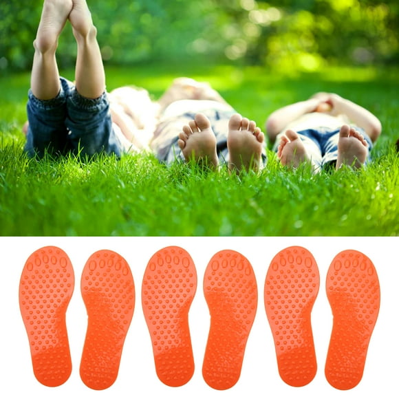 Marqueur d'Empreintes, Joli Coussin d'Entraînement en Forme de Pied 3 Paires pour Intérieur Orange, Vert