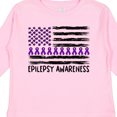 thumbnail image 4 of Inktastic Epilepsy Awareness Purple Ribbons and Flag Boys or Girls Long Sleeve Toddler T-Shirt, 4 of 5