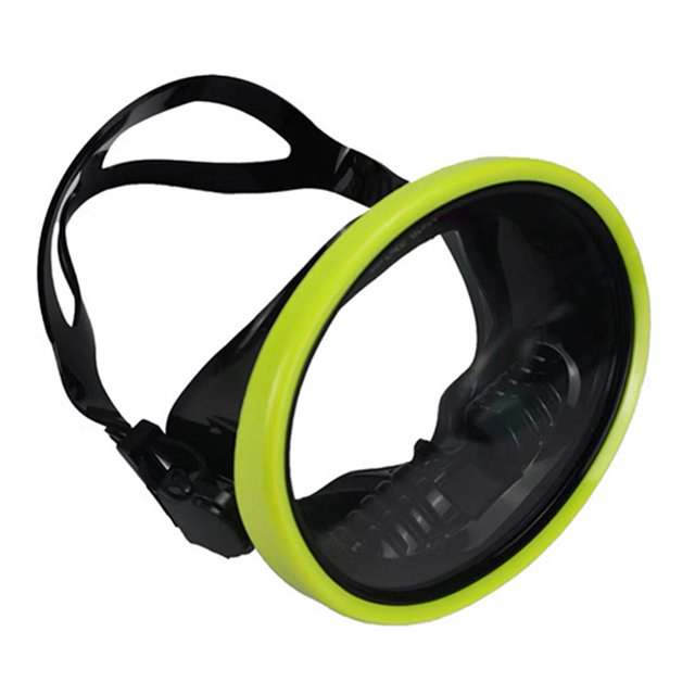 Ultra-Clear Dive Mask for Adults: Wide-Angle View & Comfortable Fit! Black and yellow