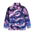 thumbnail image 5 of Uorisanigo Girls Half Zip Pullover Sweatshirt Oversized Cherry Blossom Snake Long Sleeve Pullover Top Outerwear No Hood Fashion Drop Shoulder Jackets Hoodies Fall Clothes, 5 of 7