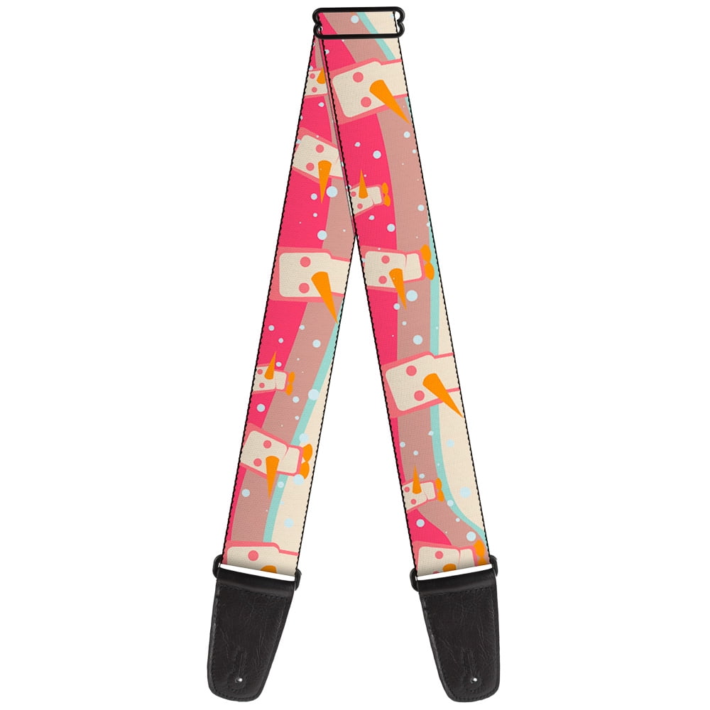 Buckle-Down Guitar Strap, Block Penguins Mauve, 2 Inches Wide