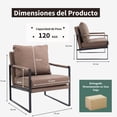 thumbnail image 2 of Sillon Individual FurnitureR Moderno con Cojín marrón, 2 of 6