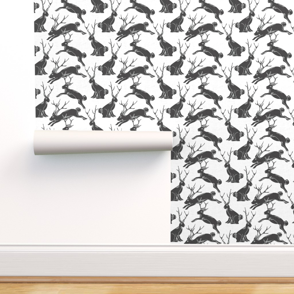 Rabbits removable wallpaper Repositionable Fabric Wallpaper Peel /& Stick