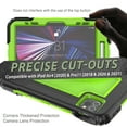 thumbnail image 6 of Dteck for iPad Air 5/Air 4 10.9 Case 2022 2020, iPad Pro 11 Case 2022 2021 with Built-in Screen Protector, Heavy Duty Shockproof Case with Rotatable Hand Strap/Kickstand/Pencil Holder,Black+Green, 6 of 7