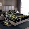thumbnail image 1 of Erosebridal Musical Notes Bed Sheets Set Full Size, 3D Microphone Bedding Full Size, 4 Pieces (Top Sheet, Fitted Sheet, Pillowcase), 1 of 6
