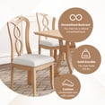 thumbnail image 5 of EUROCO 63" 7PCS Retro Dining Table Set for 6,Wood Dining Room Table Set with 6 Upholstered Dining Chairs,Kitchen Table Set for 6, 5 of 8