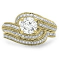 thumbnail image 3 of Dazzlingrock Collection 1.25 Carat (Ctw) 14K Round Cut Diamond Ladies Bridal Engagement Ring Set 1 1/2 CT, Yellow Gold, Size 6.5, 3 of 4