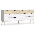 thumbnail image 3 of Pemberly Row Mordern Style 8 Drawer Wide Dresser in White and Oak, 3 of 9
