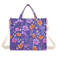 thumbnail image 7 of FORMRS Womens Corduroy Tote Bag Crossbody Shoulder Purse Handbag with Detachable Strap, Purple Wildflowers Pattern, 7 of 7