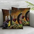 thumbnail image 3 of Orinice Wine Glasses Bottles of Wine Grapes Graphic Decorative Cushion Throw Pillow Cover for Home Living Room Sofa - Soft and Durable 1PC Printed on Both Sides 18x18in, 3 of 5