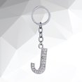 thumbnail image 4 of Simple Stylish Letter Key Chain Metal Rhinestones Key Ring Alphabet Keychain Bag Pendant Charm Birthday Gift (Letter J), 4 of 5