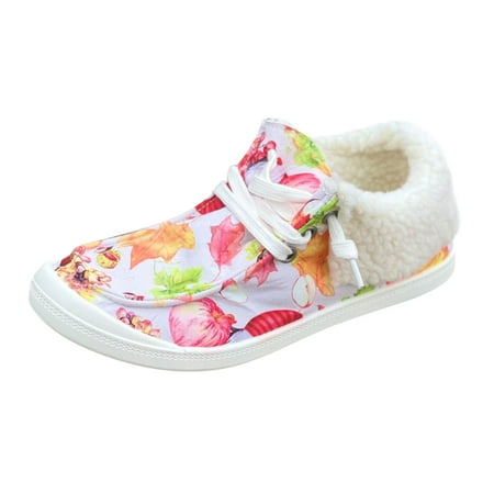 

XINSHIDE Ladies Warm Casual Shoes Sunflower Print Printing Fashion Color Soft Sole Casual Shoes Non Slip Lazy Leisure Shoes