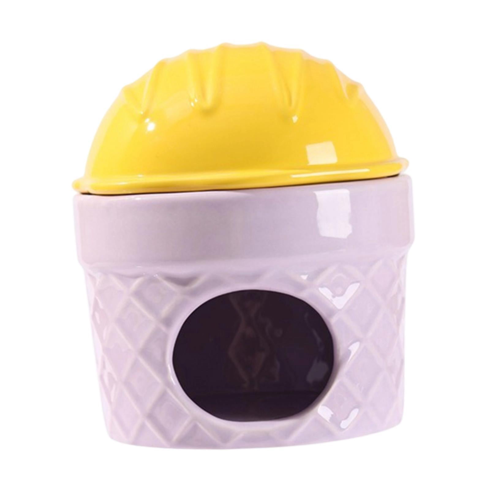 oshhni Ceramic Hamster Nest Hamster Habitats for Dwarf Hamster Ferret Small Animals Yellow