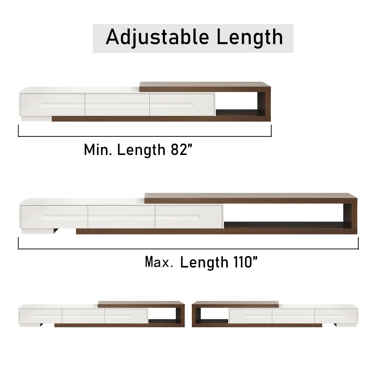 Blotout Extendable TV Stand for TVs up to 120", Wood Reversible Entertainment Center with 3 large Drawers, Extendable TV Media Console for Living Room,Bedroom
