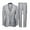 Grey, variant on Men's 3 Pcs Suit One Button Blazer Jacket Vest Pants Set Slim Fit Business Tuxedo Suit Color Purple Size L