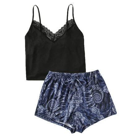 

Women Fashion Print Pajama Shorts Pajama Two Piece Set Thick Fleece Pajamas Women