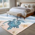 thumbnail image 5 of Area Rug 60×96in, Marine Theme Sea Turtle Starfish Floor Carpet Living Room Rug, Ocean Beach Watercolor Art Non-Slip Welcome Mat Indoor Rugs for Bedroom Dining Room, 5 of 9