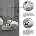 thumbnail image 2 of Oversized Swivel Accent Barrel Chairs Set of 2, Modern Comfy Lounge Single Sofas with Moon Storage Ottoman & 4 Pillows, Big Round Cuddle Reading Chairs for Living Room, Bedroom, Beige, 2 of 9