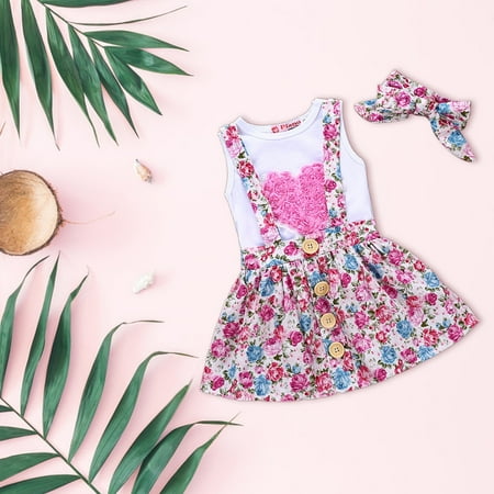 

Aayomet Baby Girl Clothes Children s Clothing Small And Medium Sized Girls Summer Sleeveless Printed Princess Dress Children s White 3-4 Years