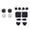black and white, variant on Button Caps Touchpad Stickers for Controller 2 Replacement Protective Cap Joystick Covers Button Pad Easy Setups