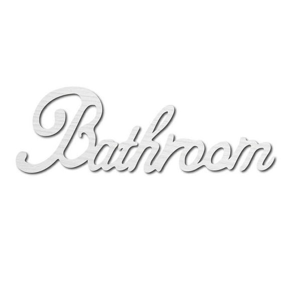 Bathroom Wood Sign Cutout Wall Decor Art Laser Cut Unfinished Letters Sun Word Decorative DIY for Home Apartment Bathroom Front Door Farmhouse Porch Decoration 11.81 x 3.9 Inch(White) Wood