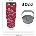 thumbnail image 3 of 30 Oz Insulated Tumblers with Flip Straw Lid Top Handle Striped Bows Pink Leakproof Reusable Vacuum Stainless Steel Travel Coffee Mug for Car, 3 of 6