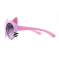 thumbnail image 3 of Girls Kids Size Kitty Cat Ear Whisker Round Plastic Sunglasses Lavender Smoke, 3 of 4