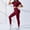 Wine, variant on ZZwxWA Workout Sets for Women Two Piece Outfits Crop Top Matching Leggings Active Yoga Leggings Workout Sets for Women